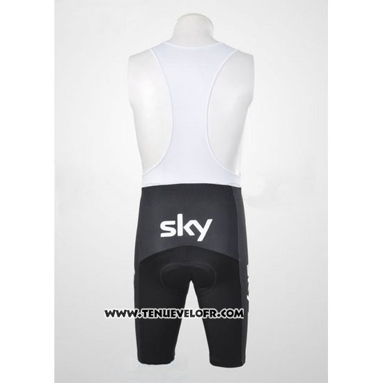 2011 Maillot Ciclismo Sky Noir et Azur Manches Courtes et Cuissard